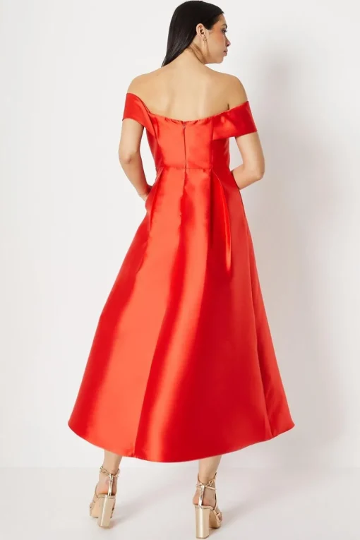 Pleat Detail Midi Dress