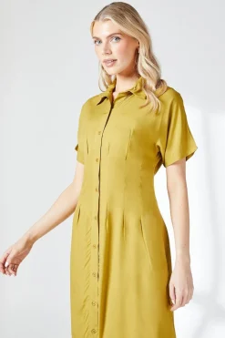 Pleat Detail Shirt Dress