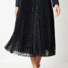 Pleated Lace Full Midi Skirt