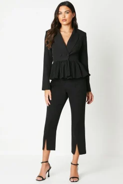 Pleated Peplum Tailored Blazer