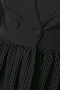 Pleated Peplum Tailored Blazer