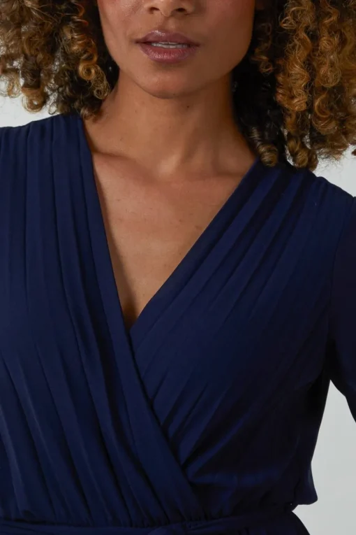 Pleated Wrapover Jumpsuit