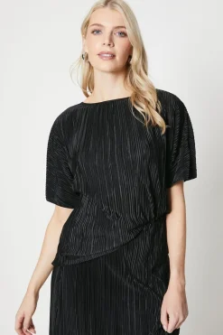Plisse Short Sleeve Top
