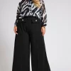 Pocket Front Wide Leg Trousers