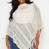 Pointelle Knitted Poncho Jumper