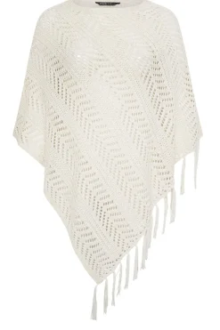 Pointelle Knitted Poncho Jumper