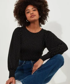 Polka Dot Jersey Top