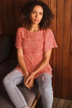 Polka Dot Peplum Blouse