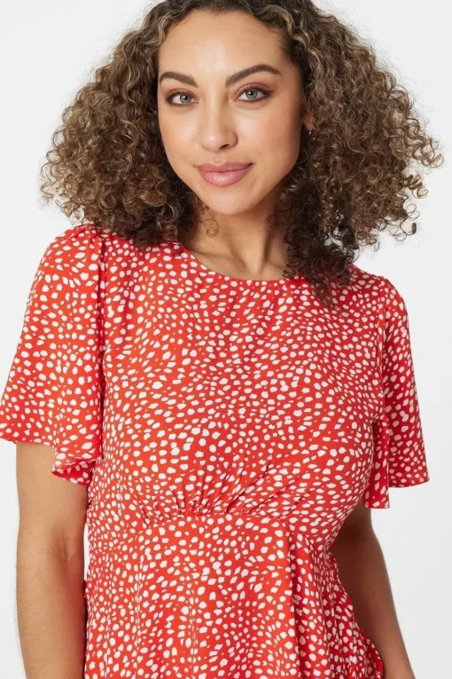 Polka Dot Peplum Blouse