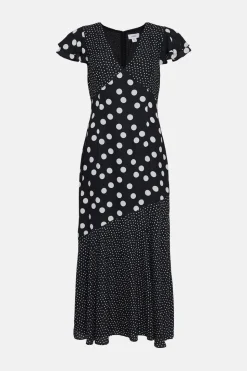 Polka Dot Ruffle Midi Dress