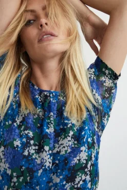 Polyester Floral Belted Mini Dress