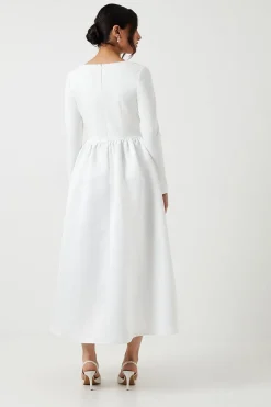 Ponte And Satin Mix Midaxi Wedding Dress