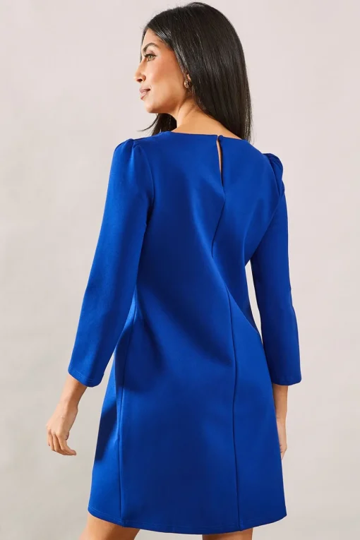 Ponte Keyhole Detail Shift Dress