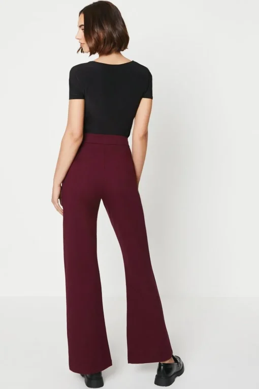 Ponte Metal Zip Detail Bootcut Trouser