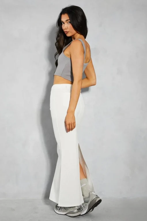 Poplin Belted Flare Maxi Skirt