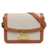 Preloved Ava Canvas and Leather Crossbody Bag - Beige/Tan