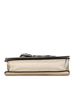 Preloved Calfskin Mosaic Flap Bag with Chain and Magnetic Closure