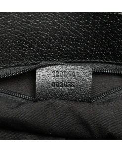 Preloved Canvas Handbag with Leather Trim and Silver-Tone Hardware
