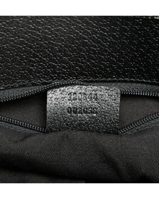 Preloved Canvas Handbag with Leather Trim and Silver-Tone Hardware