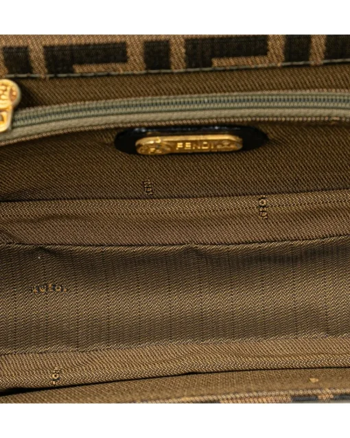 Preloved Canvas Satchel with Rolled Leather Handle and Metal Push Lock