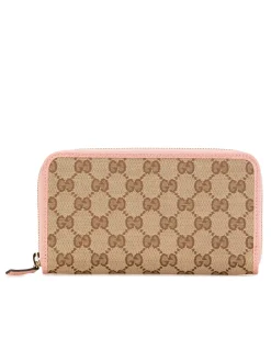 Preloved Canvas Zip Around Continental Wallet with Leather Trim