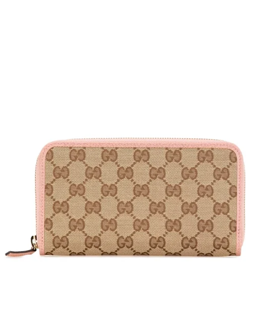 Preloved Canvas Zip Around Continental Wallet with Leather Trim