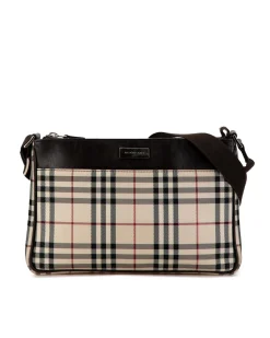 Preloved Crossbody Bag Beige Plaid