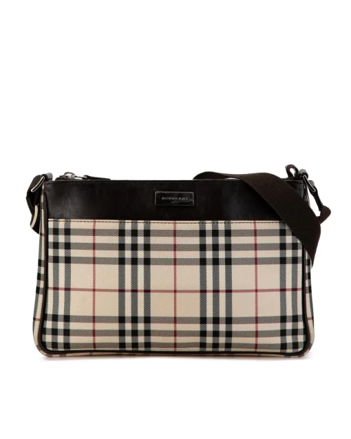 Preloved Crossbody Bag Beige Plaid