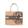 Preloved Embroidered Canvas Jute Book Tote with Rolled Handles