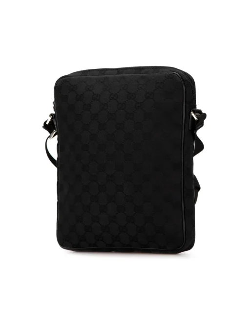 Preloved GG Supreme Canvas Black Leather Crossbody Bag