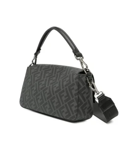 Preloved graphy FF Baguette Shoulder Bag in Black Leather