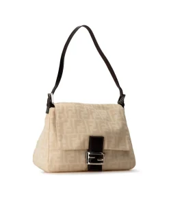 Preloved 2Jours Beige Canvas Shoulder Bag