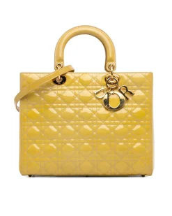 Preloved Large Patent Cannage Leather Bag with Detachable Shoulder