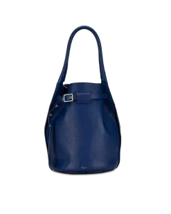 Preloved Leather Bucket Bag with Rolled Handle