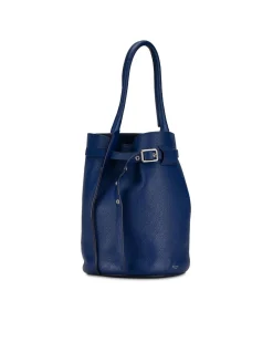 Preloved Leather Bucket Bag with Rolled Handle