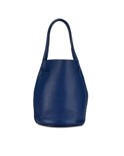 Preloved Leather Bucket Bag with Rolled Handle