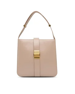 Preloved Leather Lock Shoulder Bag