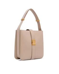 Preloved Leather Lock Shoulder Bag