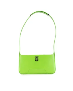 Preloved Leather Shoulder Bag with Top Zip Closure and Interior Slip