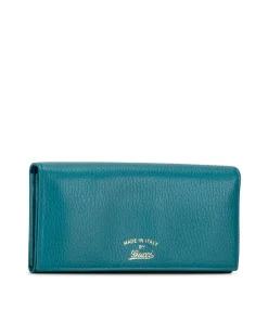 Preloved Leather Swing Continental Wallet with Snap Closure and