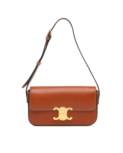 Preloved Leather Triomphe Claude Shoulder Bag with Adjustable Strap