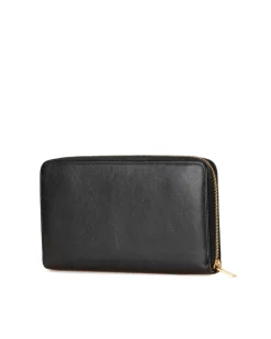 Preloved Leather Zip Around Wallet with Interior Zip and Slip Pockets