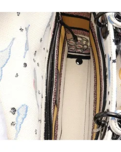 Preloved Medium Canvas Embroidered Lady D-Lite Handbag
