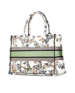 Preloved Medium Embroidered Toile de Jouy Mexico Book Tote