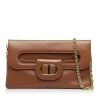 Preloved Medium Leather Flap Bag with Detachable Chain Strap
