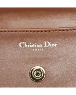 Preloved Medium Leather Flap Bag with Detachable Chain Strap