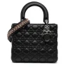 Preloved Medium Quilted Lambskin Bag with Crystal Strap