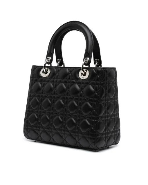 Preloved Medium Quilted Lambskin Bag with Crystal Strap