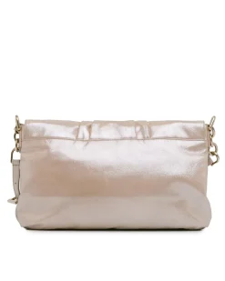 Preloved Metallic Leather Shoulder Bag with Magnetic Snap Closure