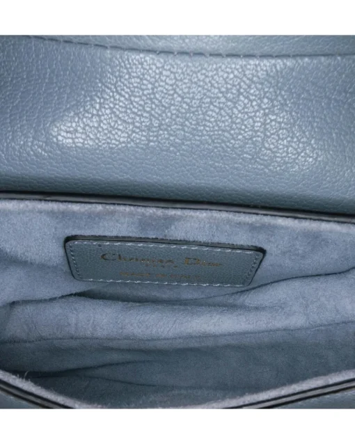 Preloved Micro Calfskin Leather Saddle Bag with Magnetic Closure